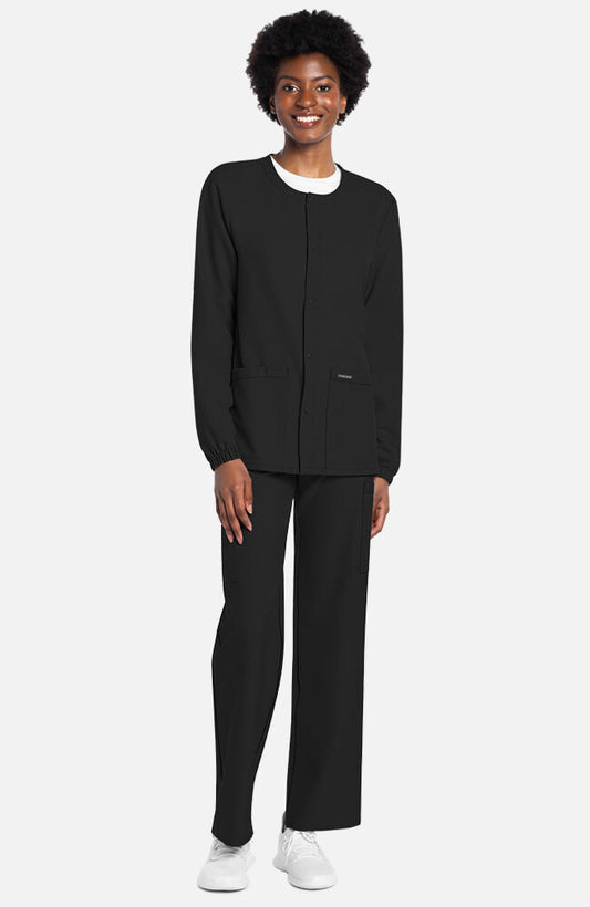 Cherokee Workwear Originals Ultra CK393 Unisex Snap Front Warm Up Scrub Jacket | Dental