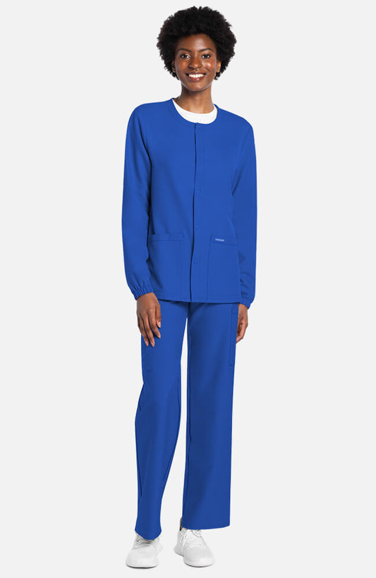 Cherokee Workwear Originals Ultra CK393 Unisex Snap Front Warm Up Scrub Jacket | Nursing