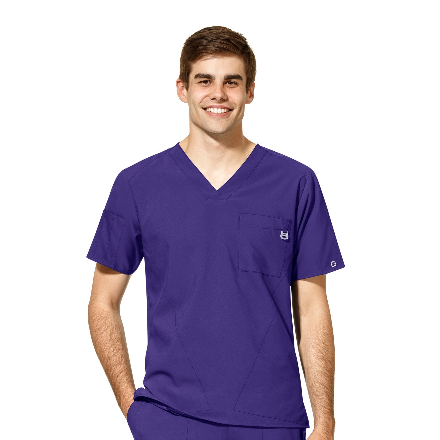 WonderWink W123 Men's 6355 Scrub Top Grape