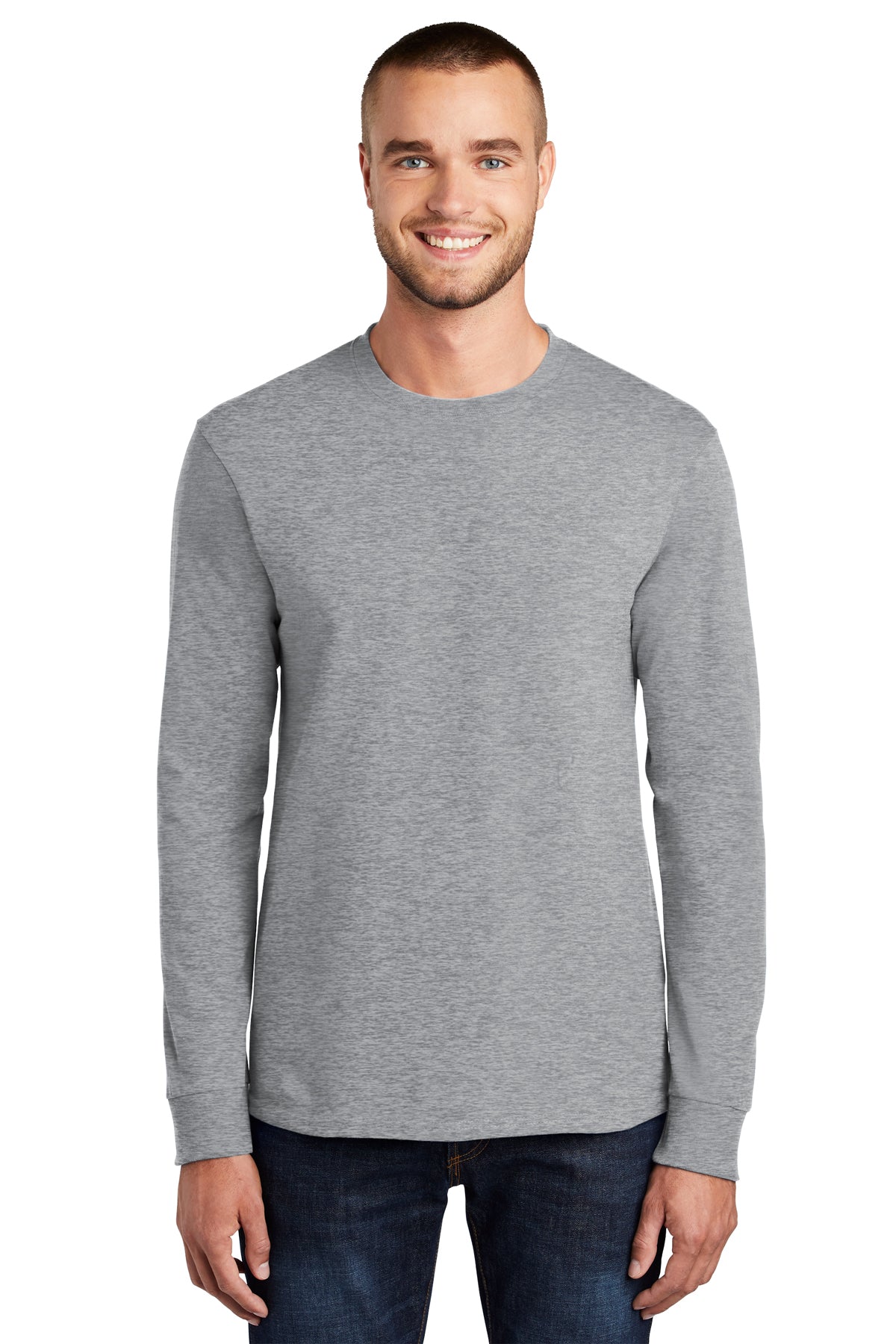 Port & Company® PC61LS Long Sleeve Essential Tee Athletic Heather