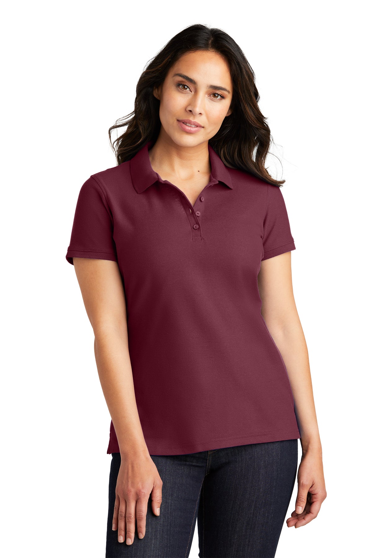 Port Authority® L100 Ladies Core Classic Pique Polo Burgundy