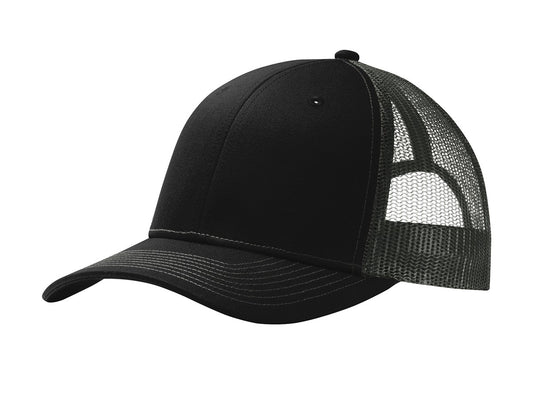 Port Authority® C112 Snapback Trucker Cap Black/Steel