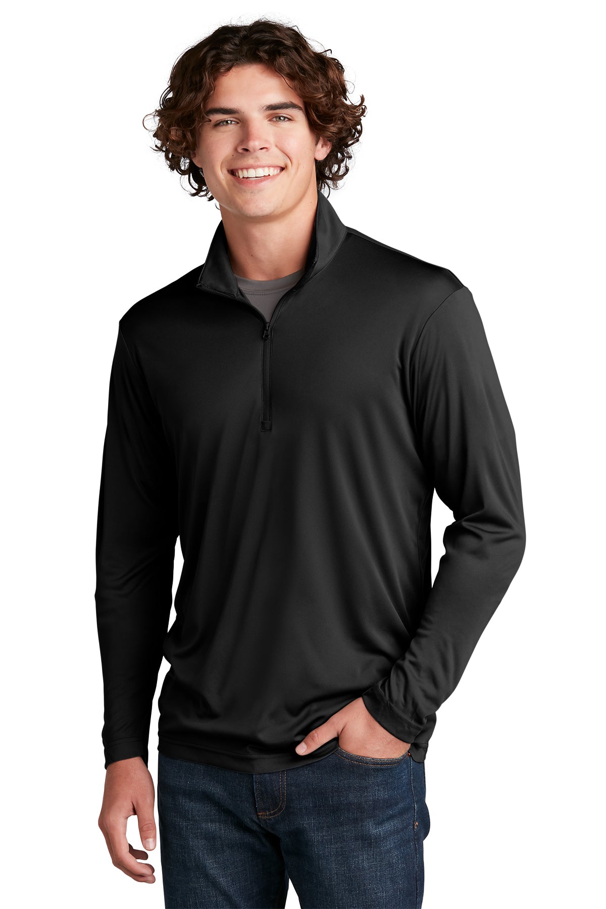 Sport-Tek ST357 Men's 1/4 zip Pullover Black