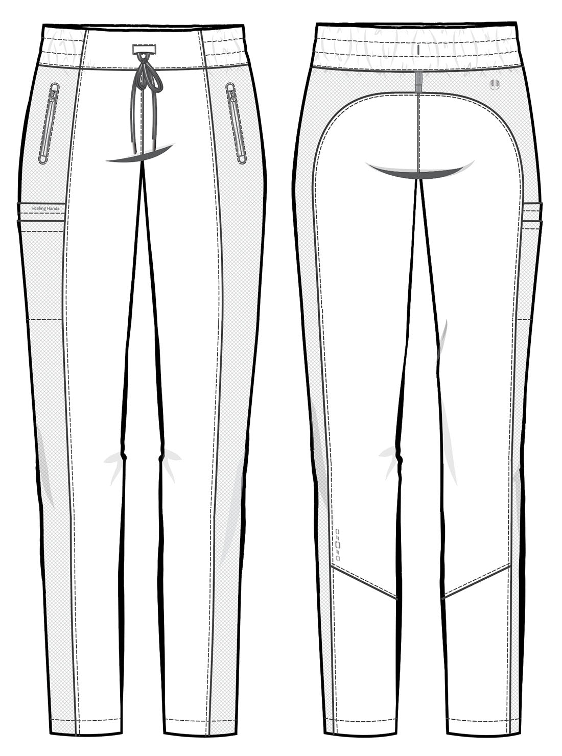 Healing Hands 360 Niko Narrow Leg 9157 Women's Pant Sketch