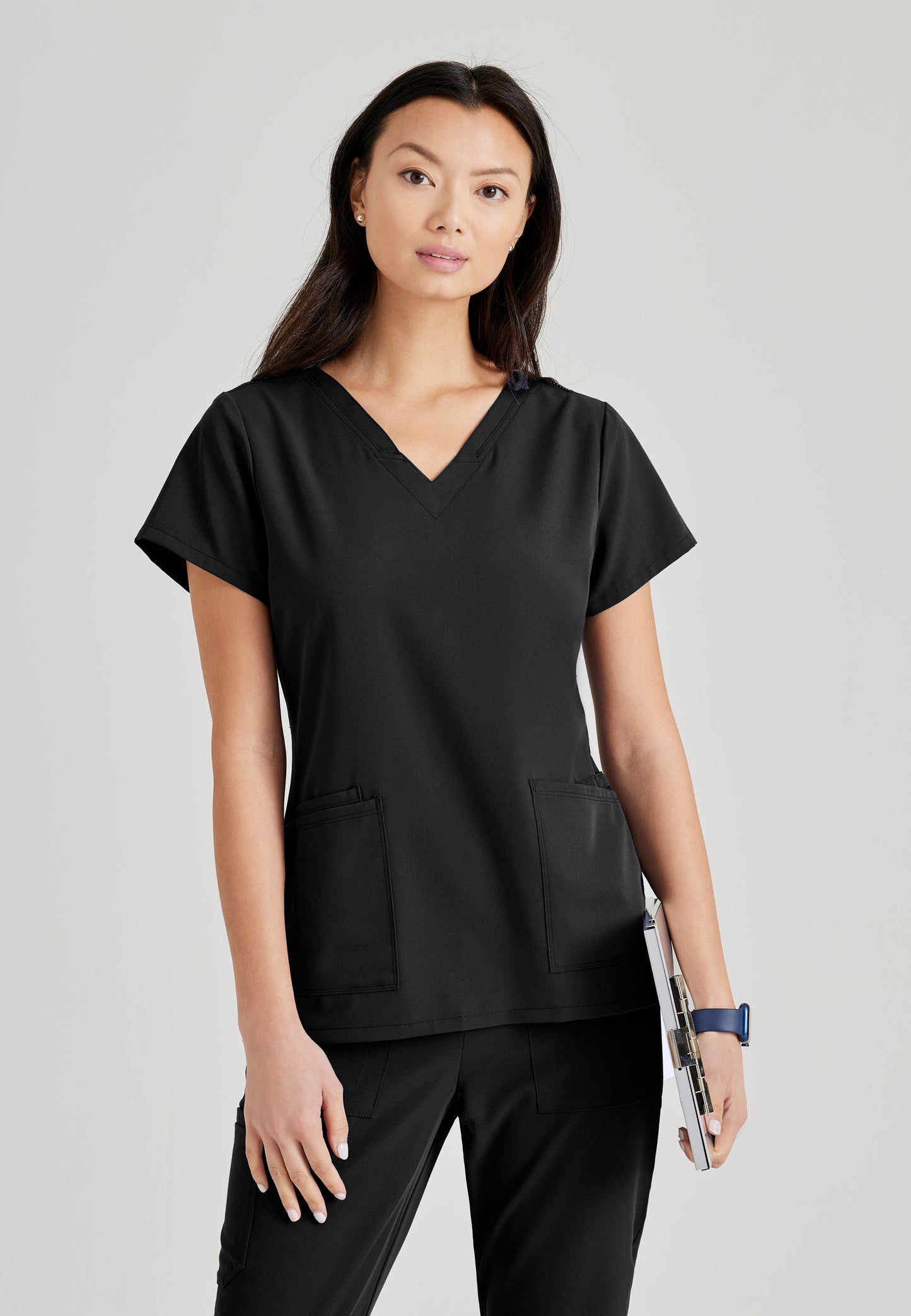 Barco Unify BUT167 Purpose Women's V-Neck Top Black