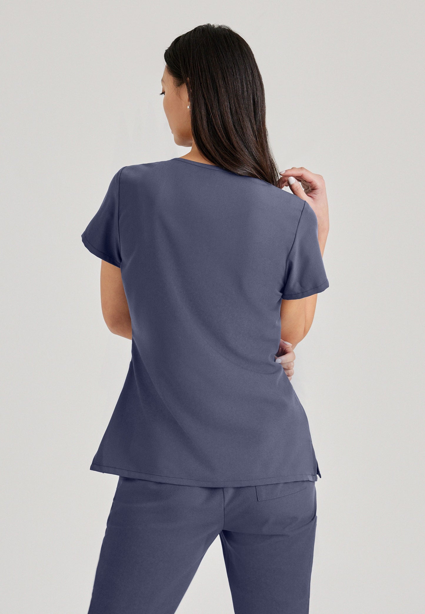 Barco Unify BUT167 Purpose Women's V-Neck Top Steel Back