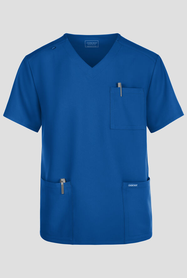 Cherokee Workwear Originals CK783 Ultra Men's 3-Pocket V-Neck Scrub Top - Marshalltown / Iowa Valley