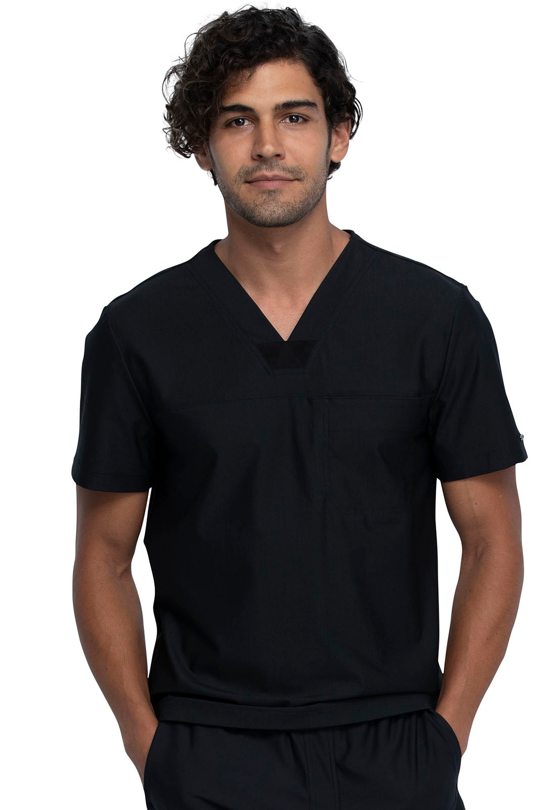 Cherokee Form CK885 Men's Tuckable Scrub Top Black