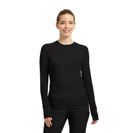 Landau Forward LT103 Women's 1 Pocket Long Sleeve Tee Black