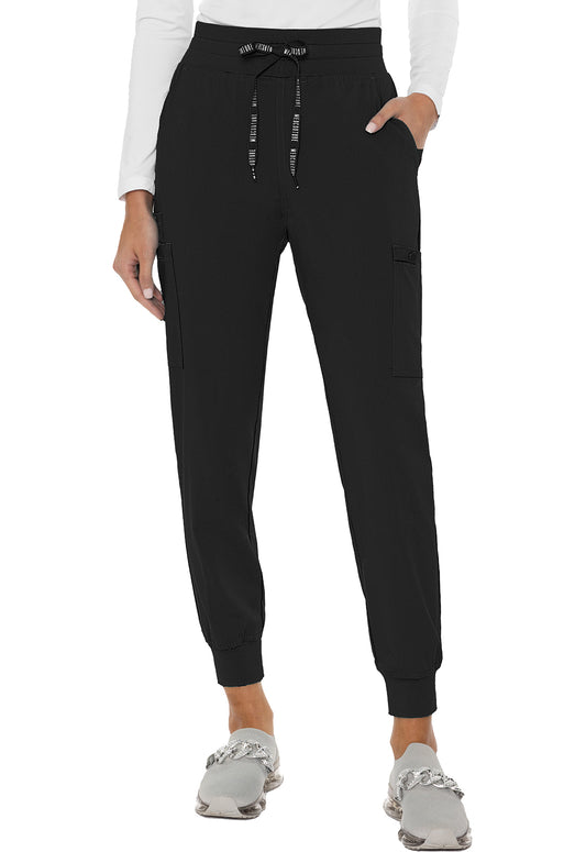 Med Couture Touch 7705 Women's Double Cargo Jogger Pant Black