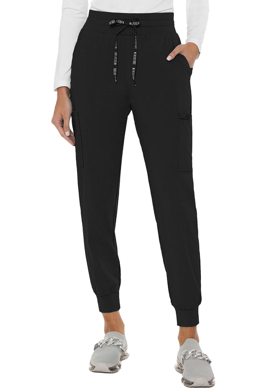 Med Couture Touch 7705 Women's Double Cargo Jogger Pant Black