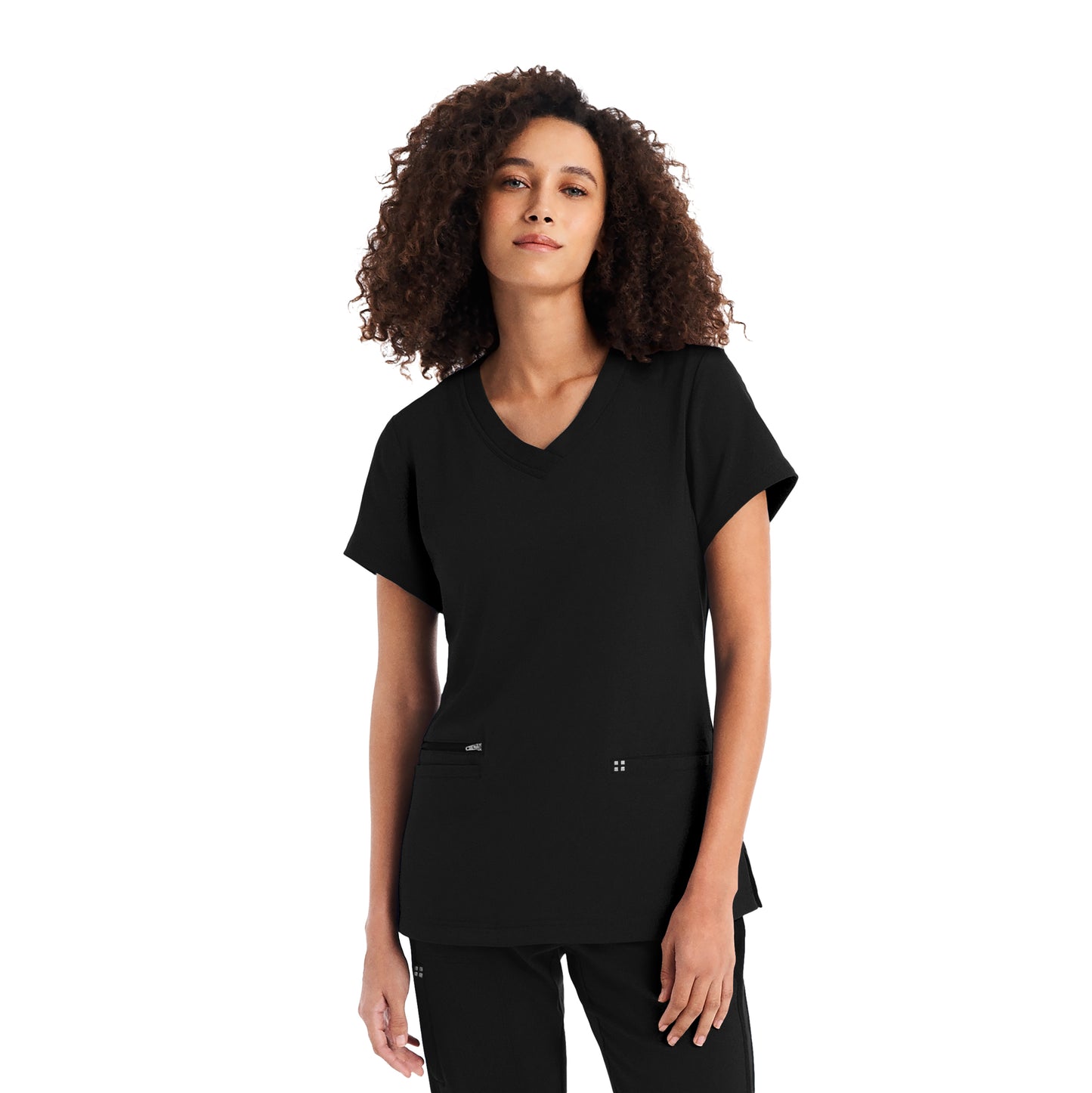 White Cross CRFT WT127 Women's 3 Pocket Scrub Top Black