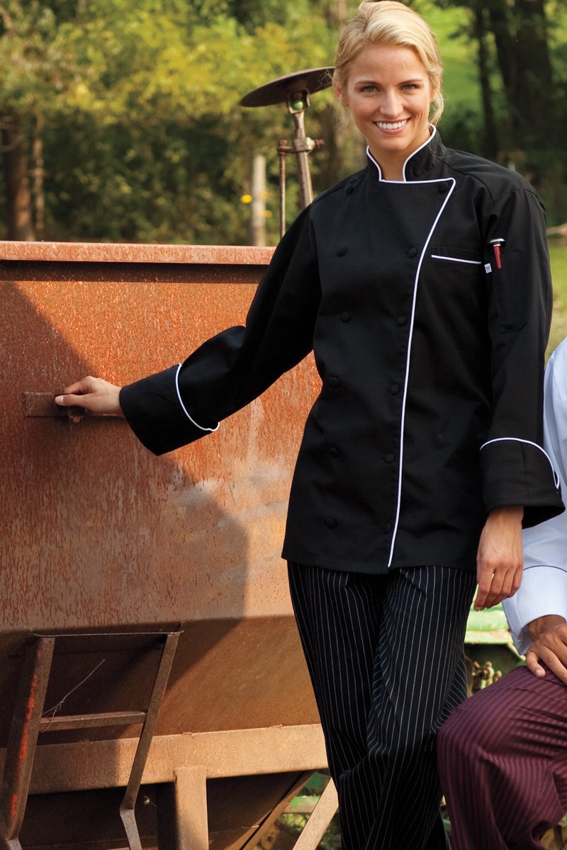 Uncommon Threads Chef Coat with Contrast Piping