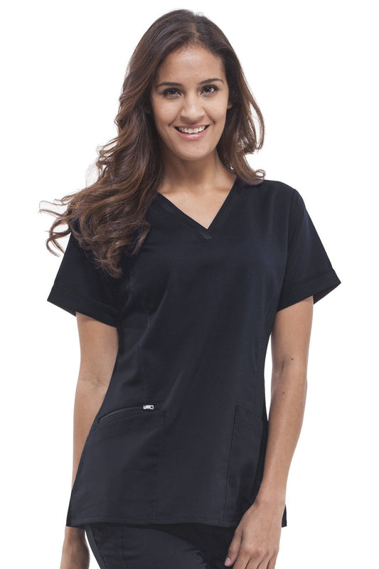 Healing Hands Purple Label 2278 Women's Jasmin V-Neck Scrub Top black
