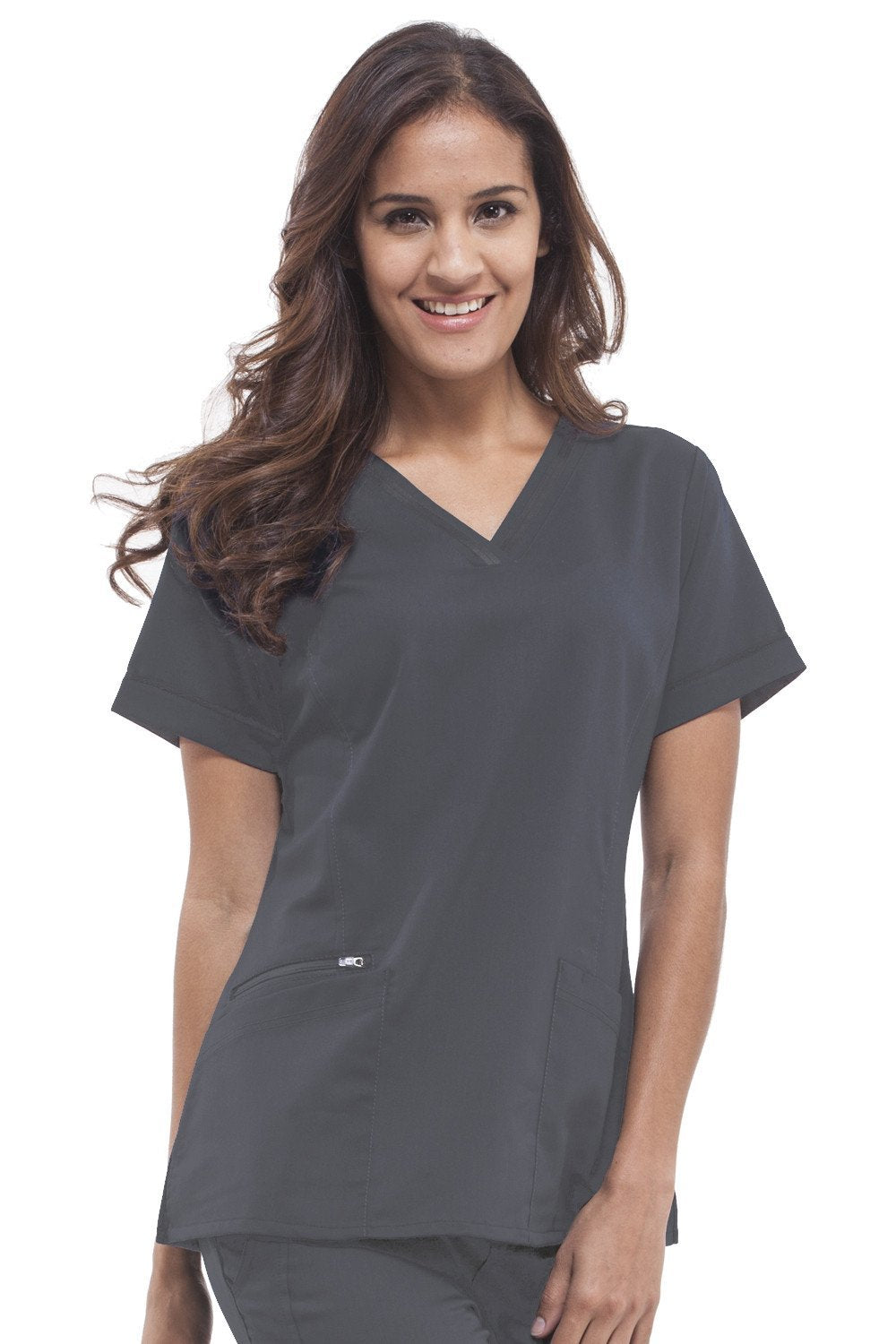Healing Hands Purple Label 2278 Women's Jasmin V-Neck Scrub Top Pewter Grey