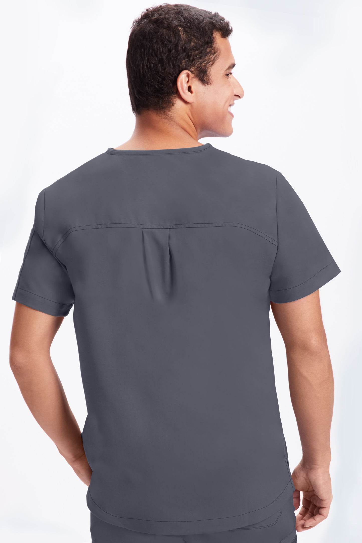 Healing Hands Purple Label 2330 Men's V-Neck Scrub Top Pewter Back