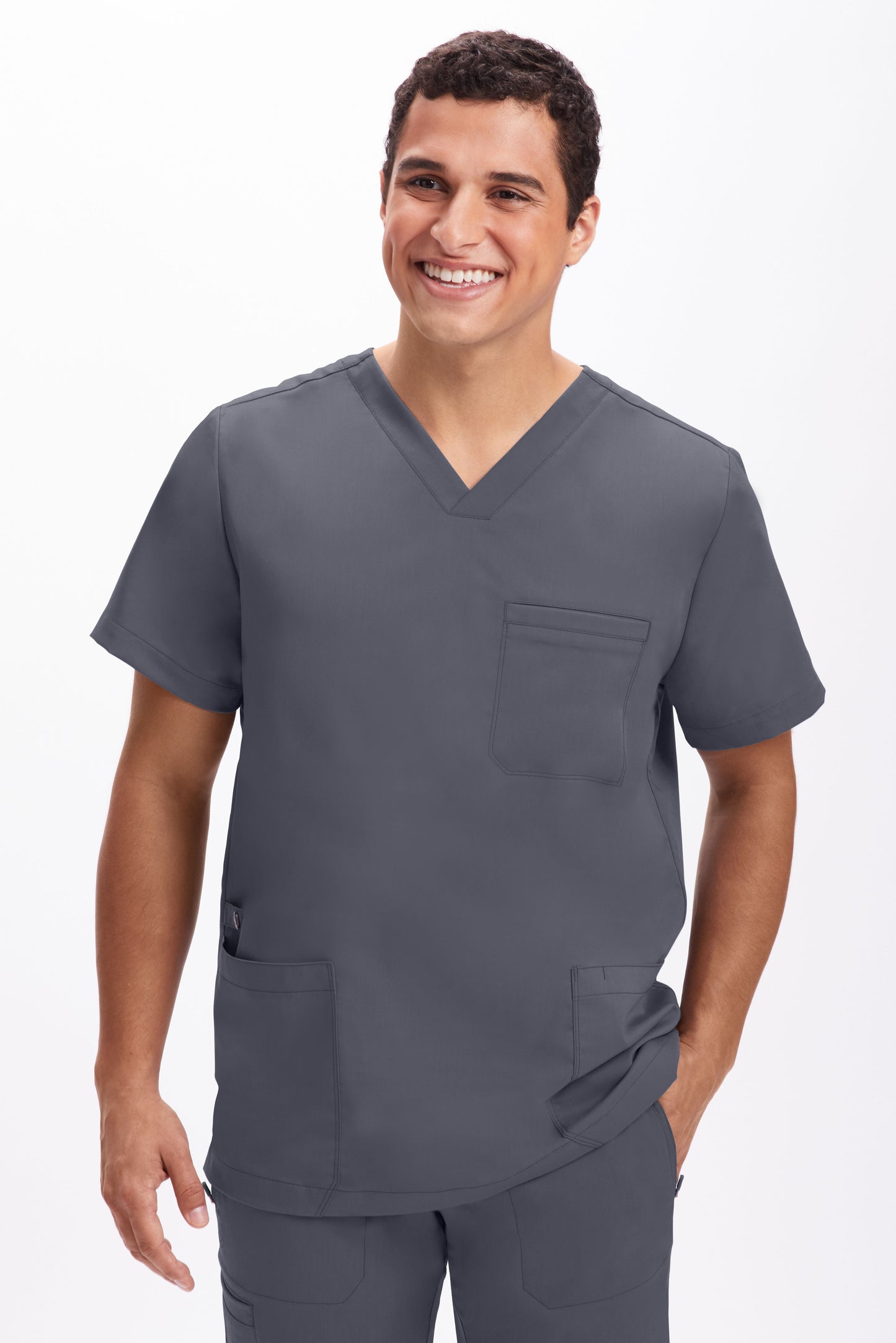 Healing Hands Purple Label 2331 Jake Men's Top Pewter Front