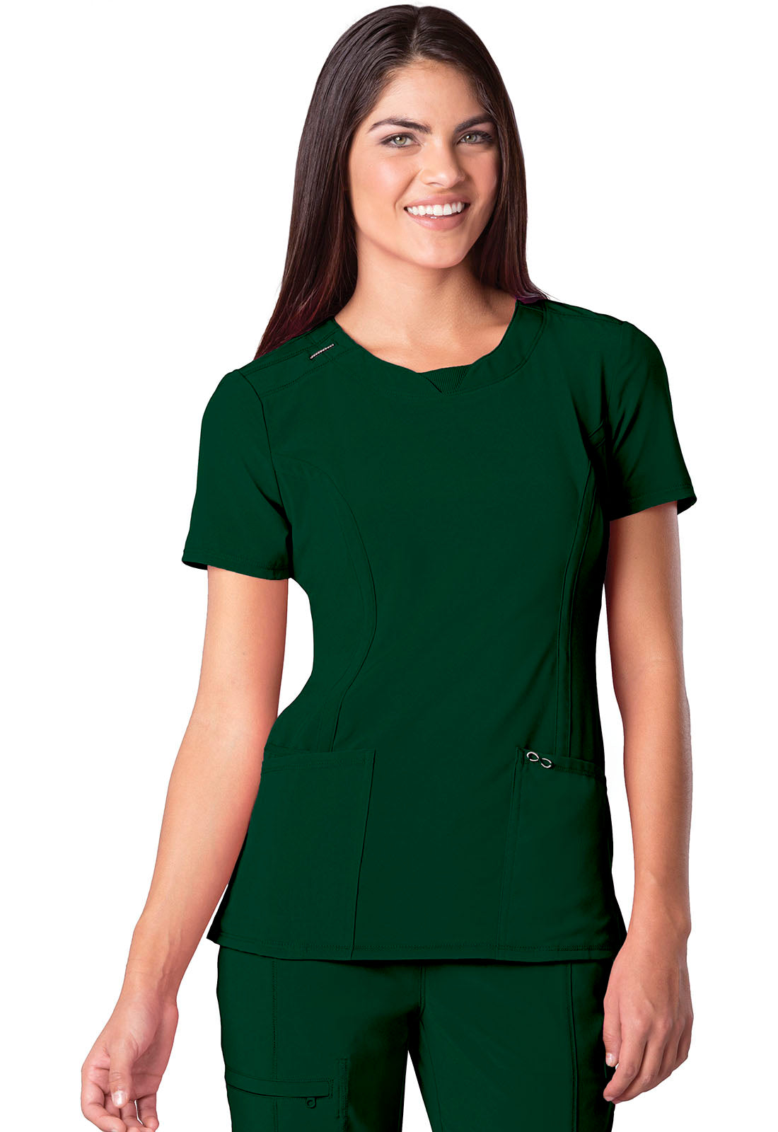 Cherokee Infinity 2624A Round Neck Top hunter green