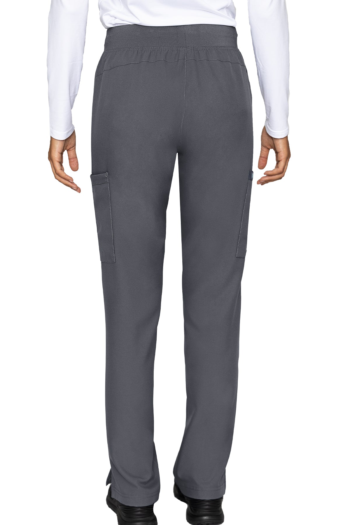 Med Couture 2702 Insight Women's Zipper Pocket Pant - PETITE Pewter Back
