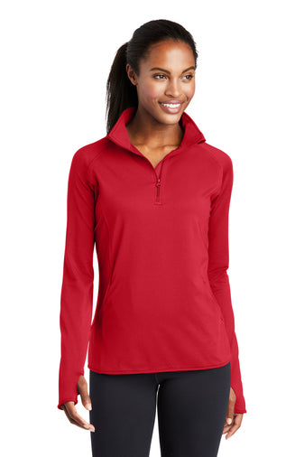 Sport-Tek LST850 Women's 1/2 zip pullover true red 