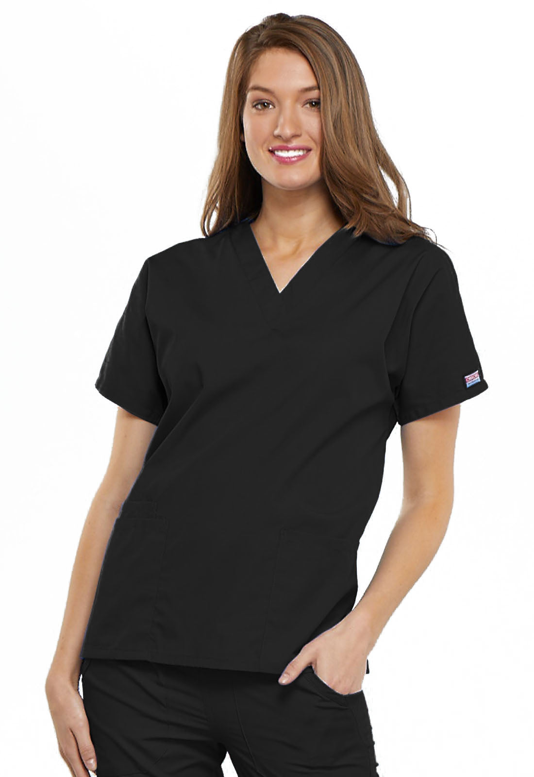 Cherokee Workwear Originals 4700 Unisex Scrub Top black front