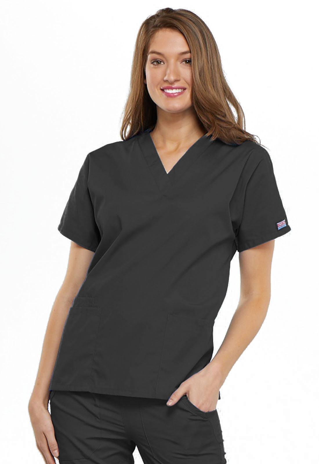 Cherokee Workwear Originals 4700 Unisex Scrub Top pewter grey front