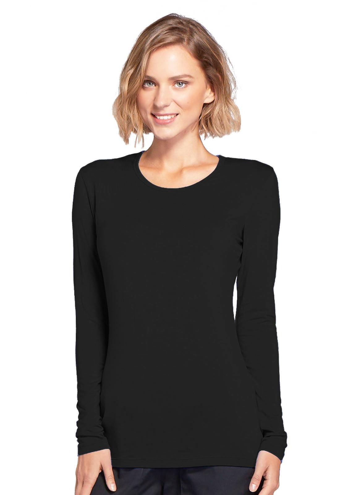 Cherokee Long Sleeve Underscrub Knit Tee Black