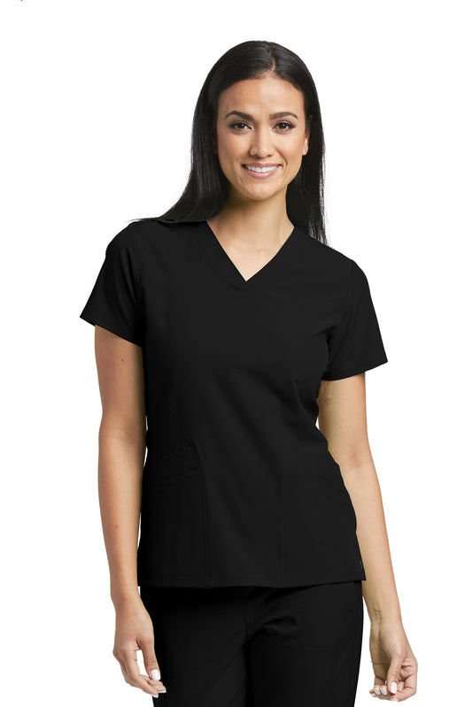 Barco One 5106 Women's Pulse Sporty V-Neck Scrub Top Black