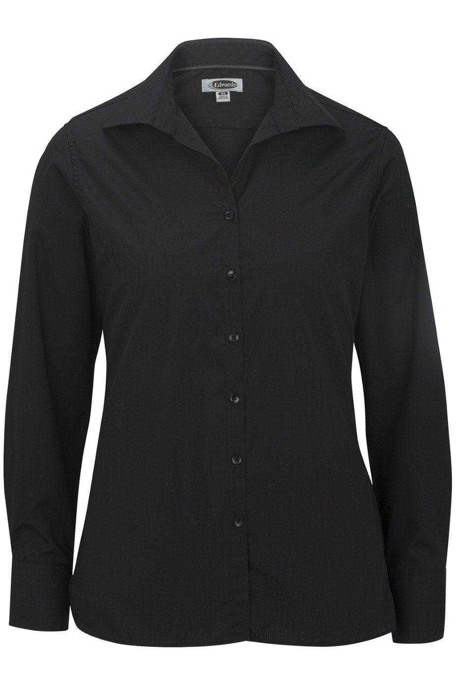 Edwards Ladies' Lightweight Long Sleeve Open Neck Poplin Shirt
