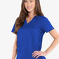 Med Couture Touch 7459 Women's V-Neck Shirttail Top Royal