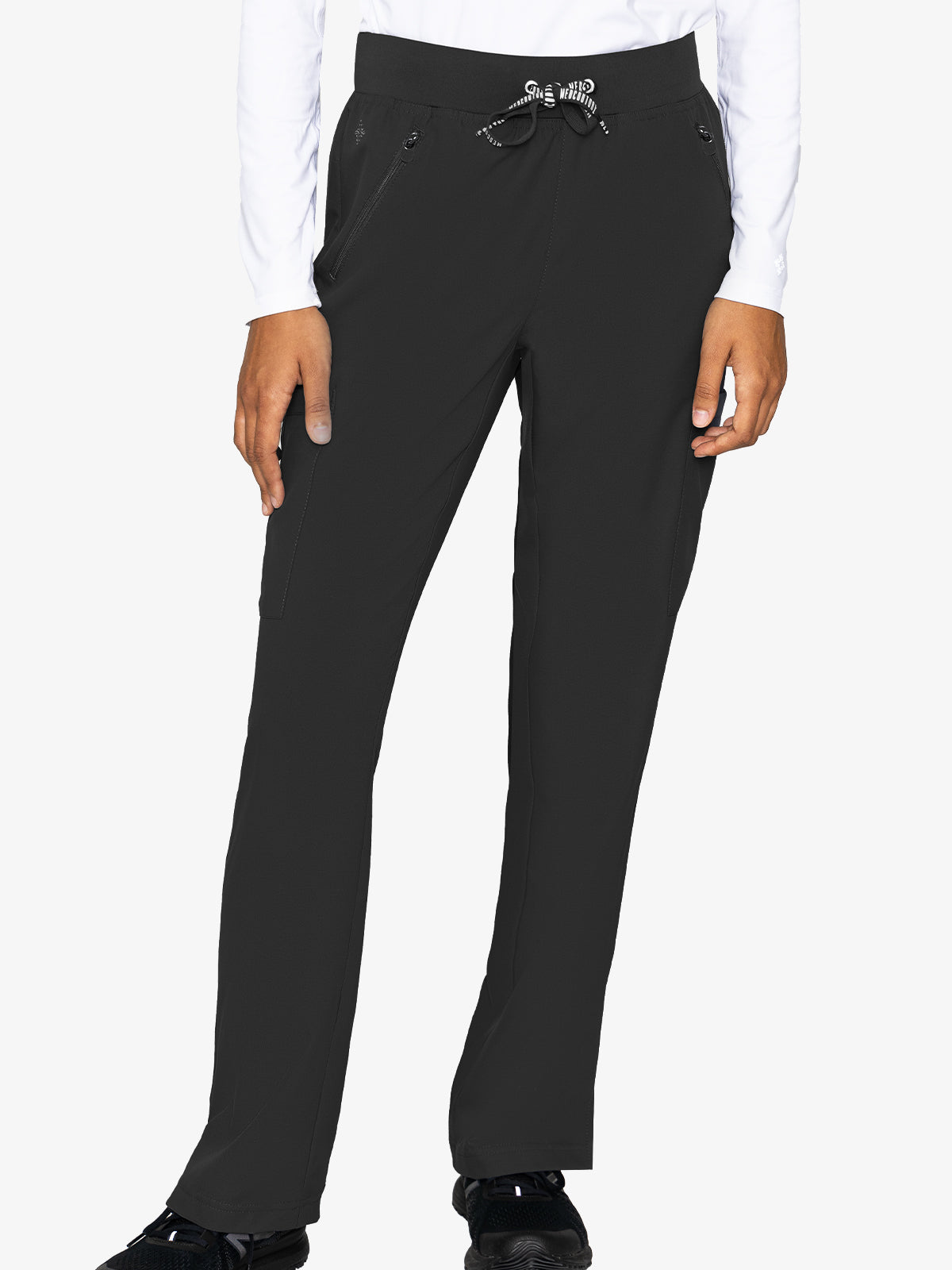 Med Couture 2702 Insight Women's Zipper Pocket Pant - PETITE Black Front