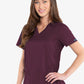 Med Couture Touch 7459 Women's V-Neck Shirttail Top Wine