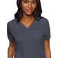 Med Couture Touch 7448 Women's Tuckable Chest Pocket Top Pewter