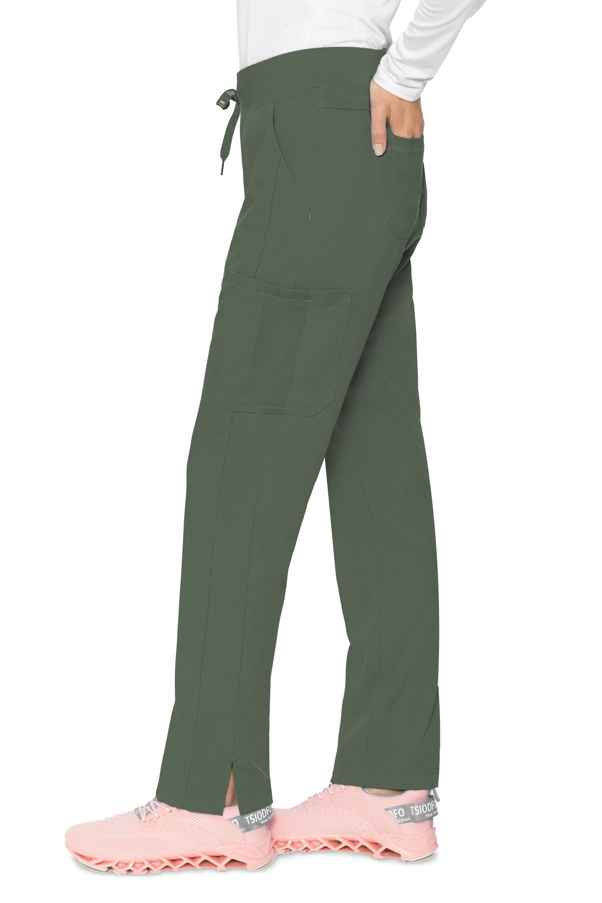 Med Couture Touch 7725 Women's Yoga 2 Cargo Pant Olive Side