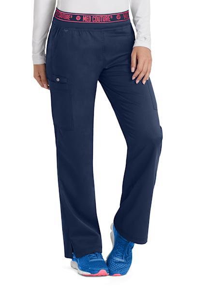 Med Couture Touch 7739 Women's Yoga 2 Cargo Pant - TALL Navy