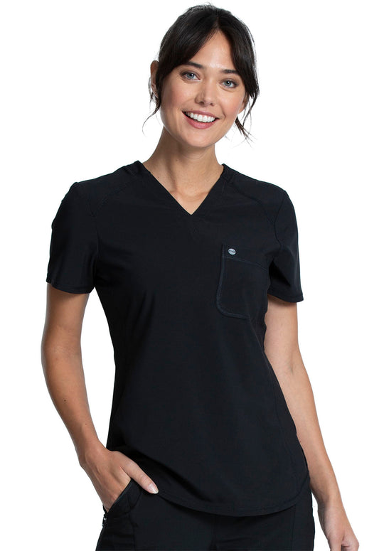 Cherokee Infinity CK687 Tuckable V-Neck Top black