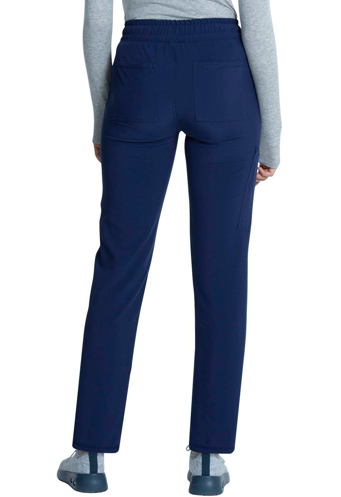 Cherokee Allura Mid Rise Drawstring Cargo Pant - tall navy back