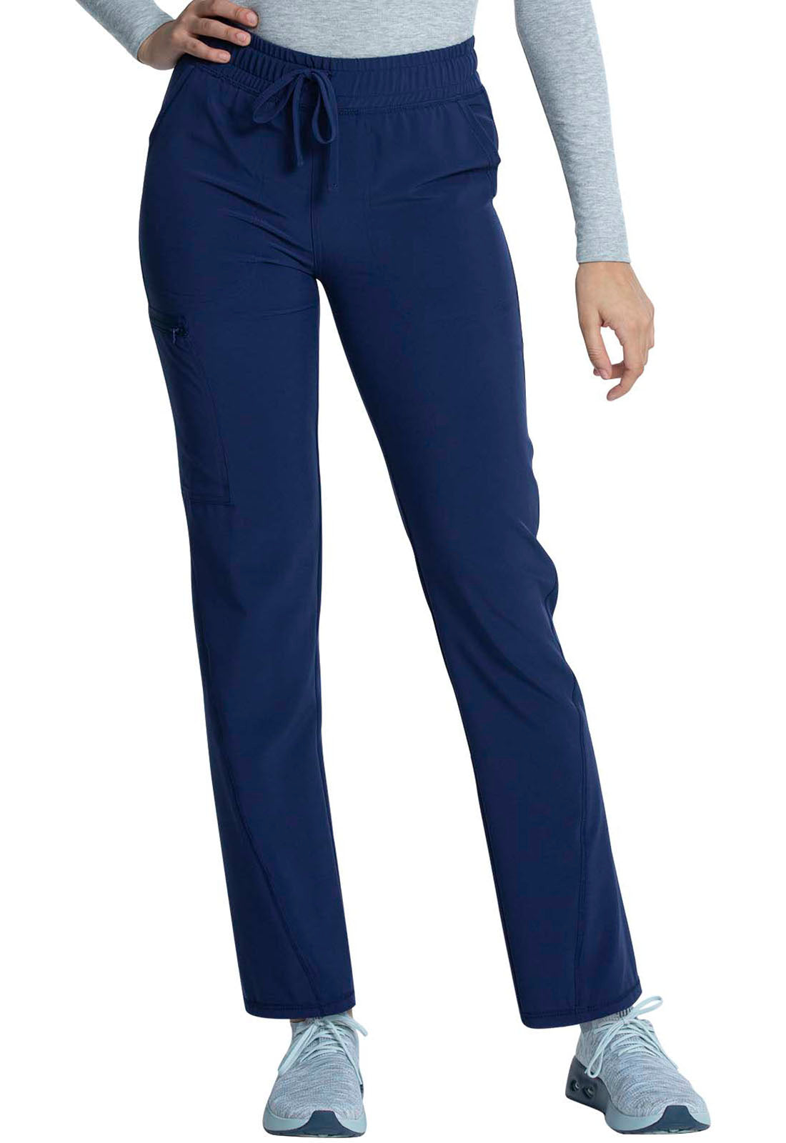 Cherokee Allura Mid Rise Drawstring Cargo Pant Navy Blue