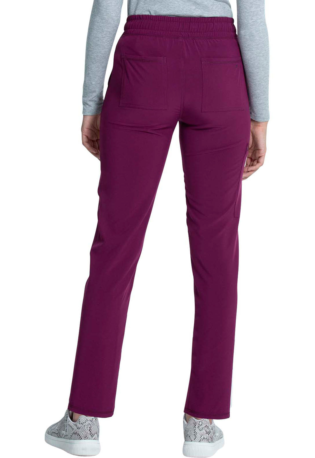 Cherokee Allura  Mid Rise Drawstring Cargo Pant Wine back