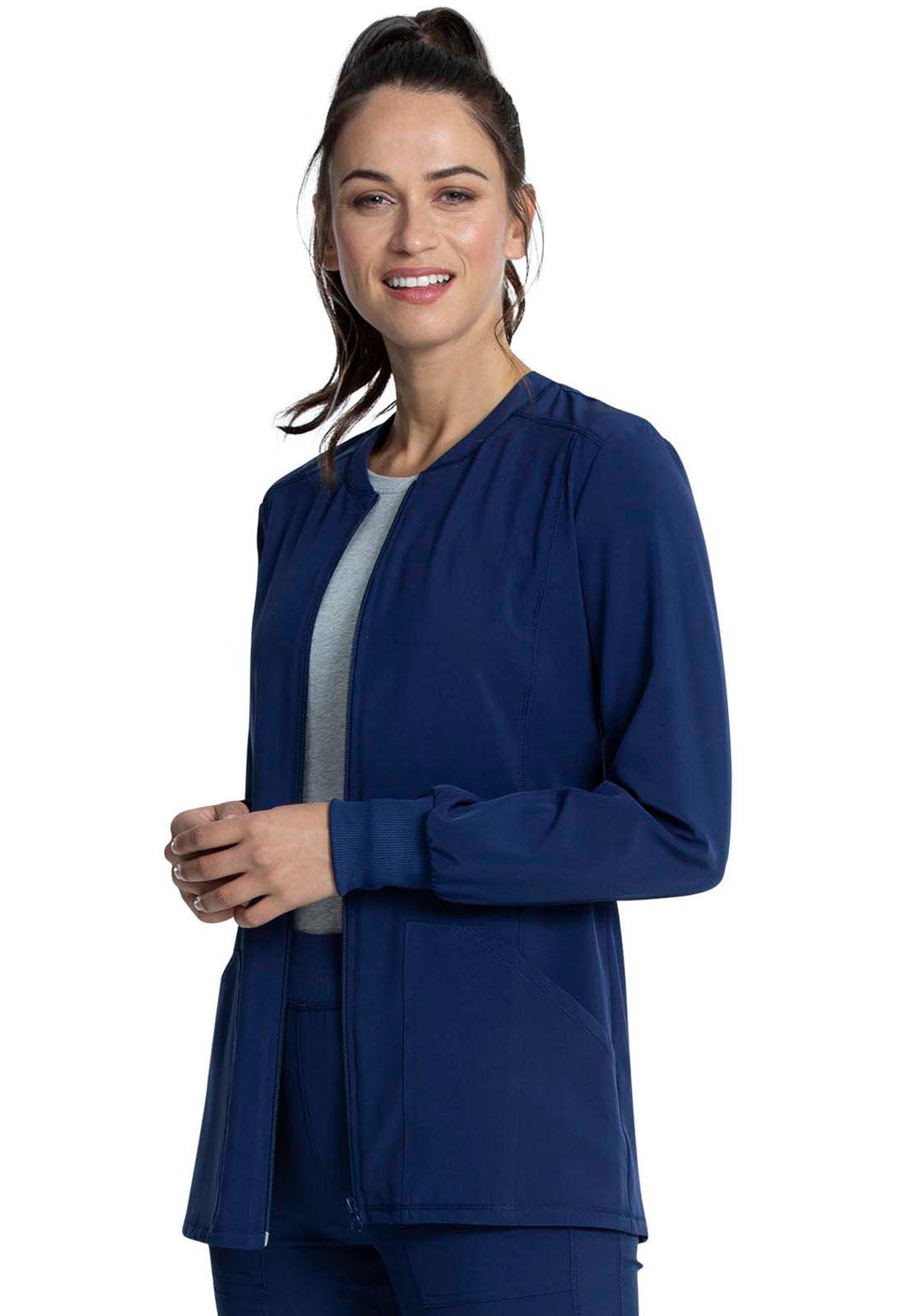 Cherokee Allura Zip Front Jacket - Navy