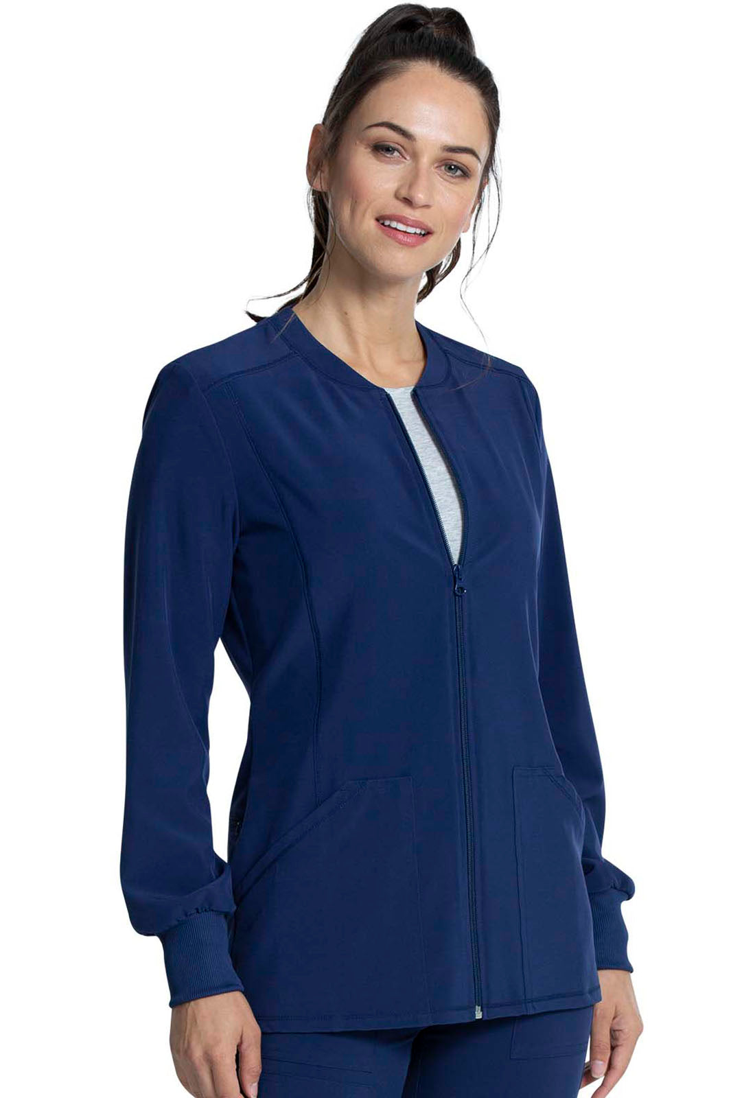 Cherokee Allura Zip Front Jacket - navy front