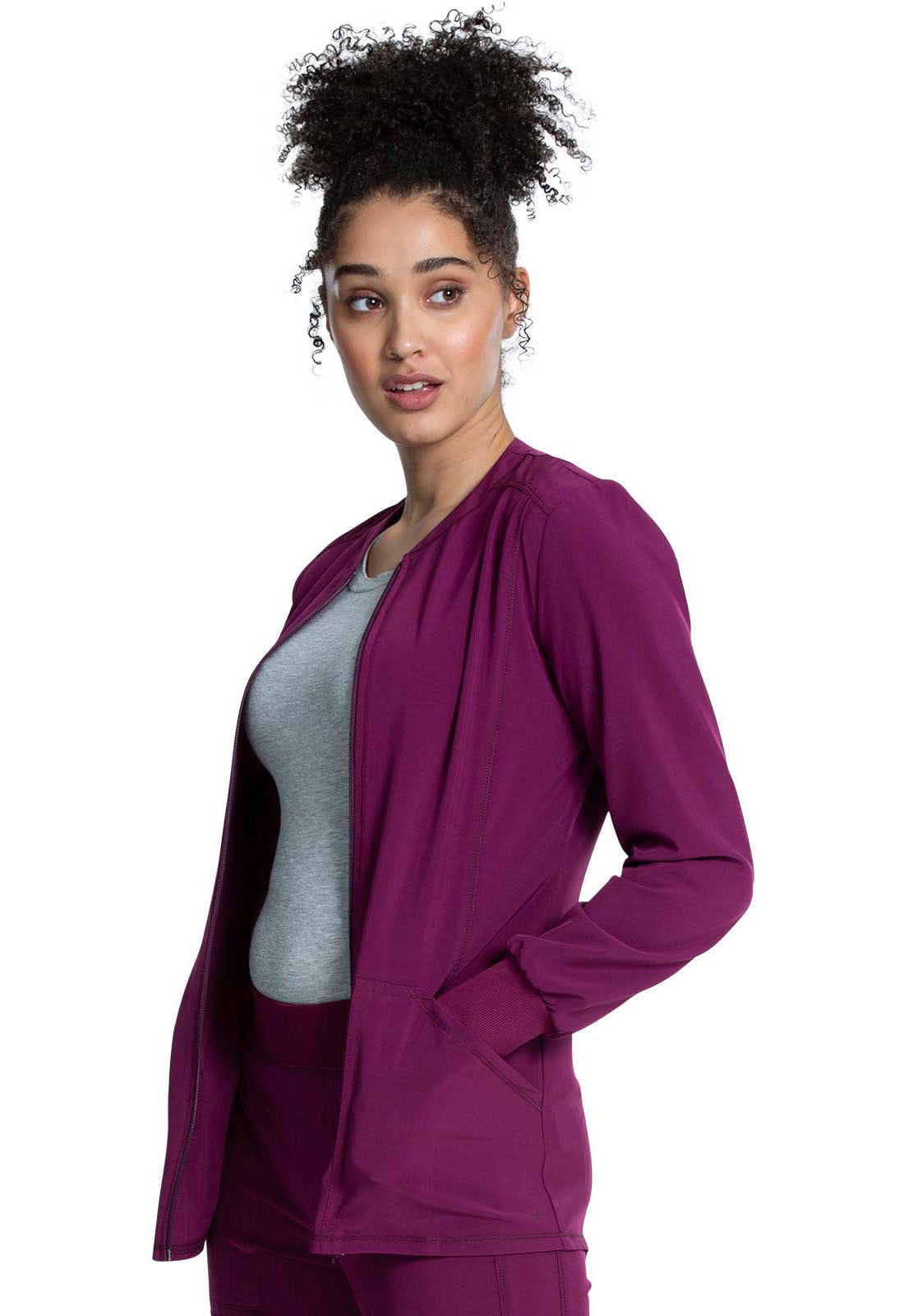 Cherokee Allura Zip Front Jacket - Wine