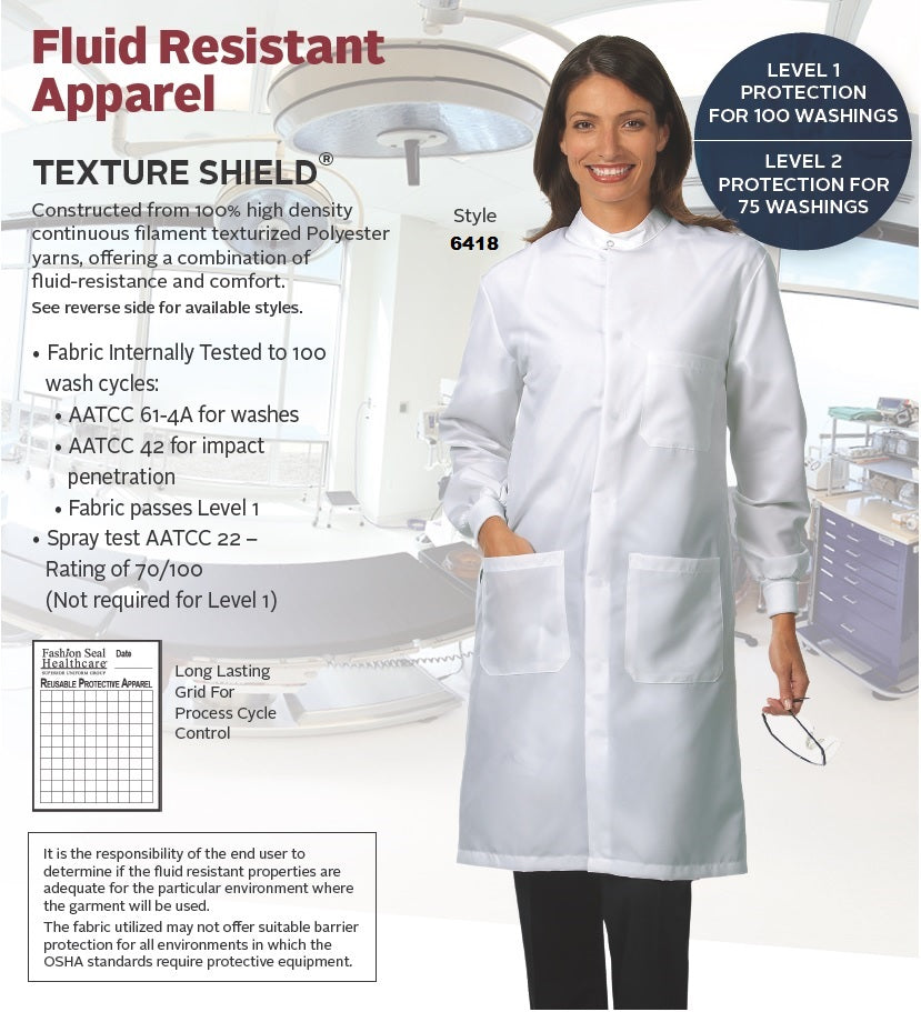 Fashion Seal 6418 Fluid Resistant Lab Coat – Valley West Uniforms
