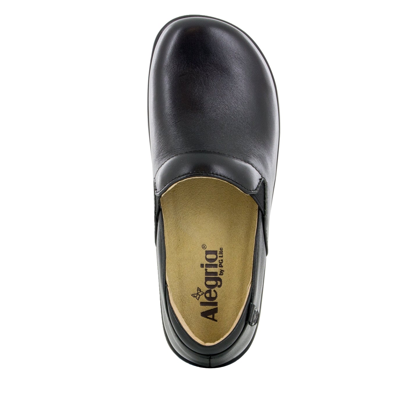 Alegria Keli Slip on Shoe - Black Nappa top view