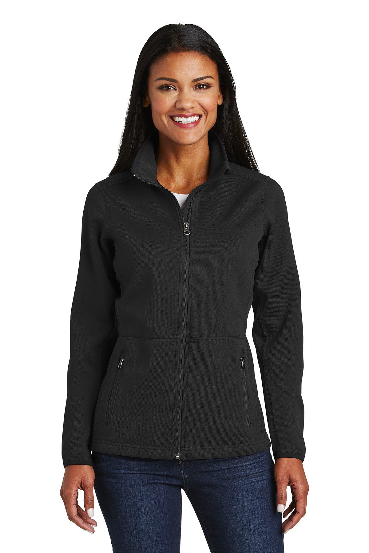 PA L222 Women's Pique Fleece Jacket Black