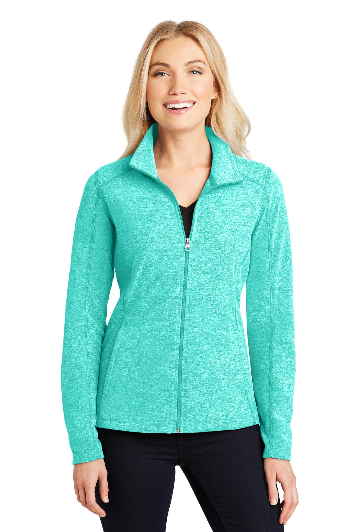 Port Authority® L235 Ladies Heather Microfleece Full-Zip Jacket