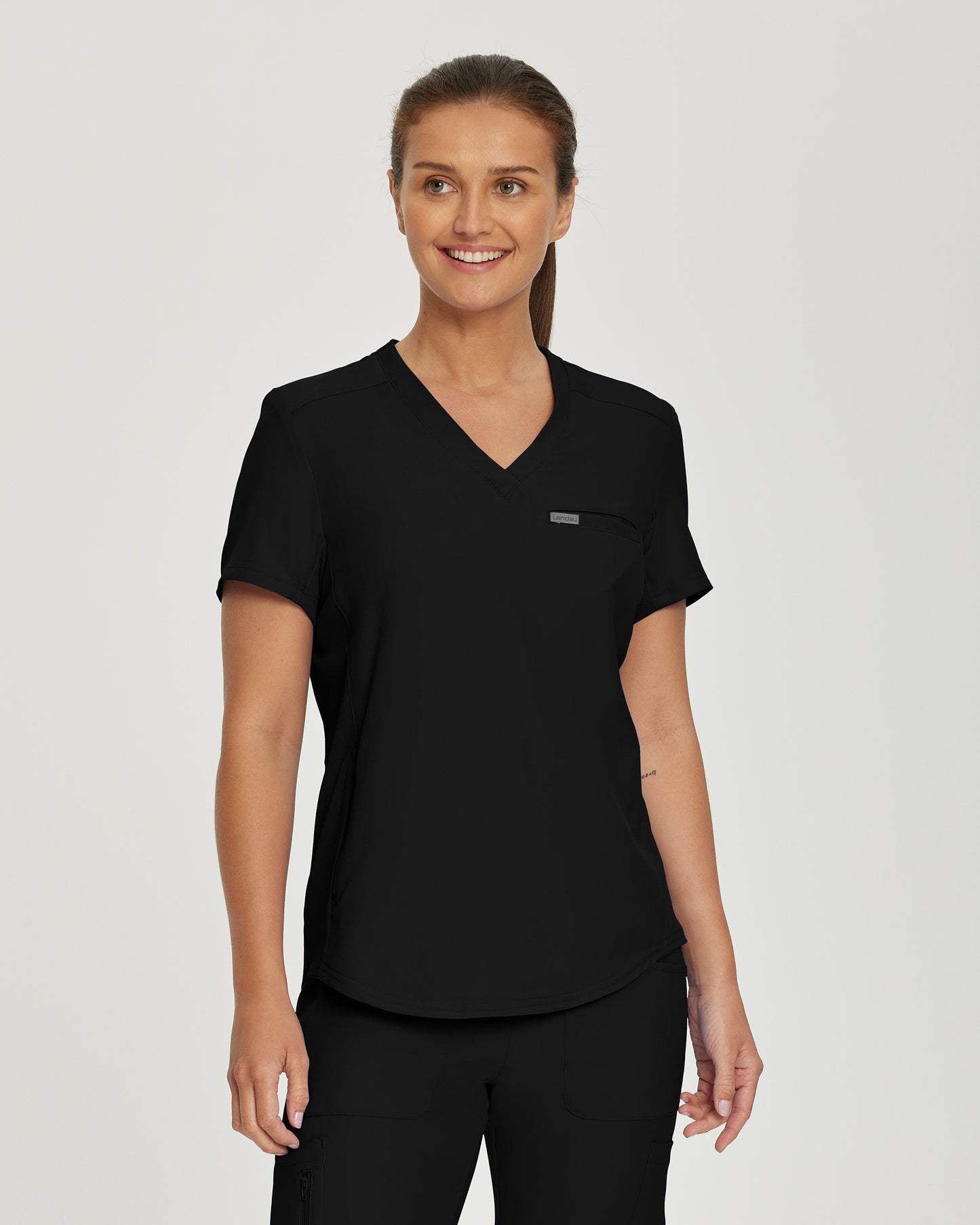 Landau Forward LT101 Women's 2 Pocket Top Black