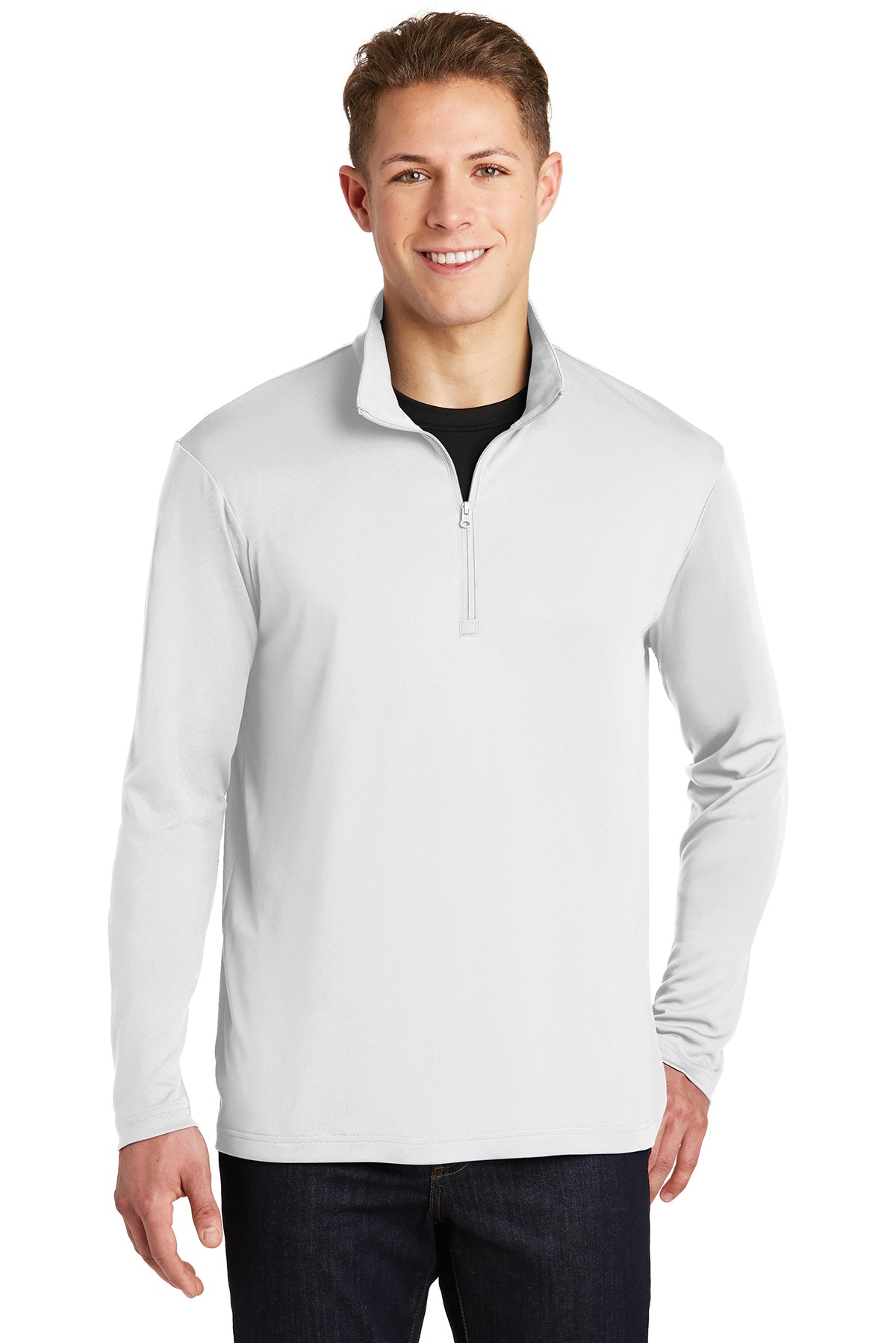 Sport-Tek ST357 Men's 1/4 zip Pullover White