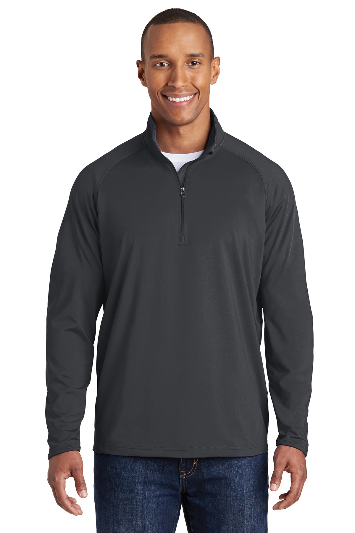 Sport-Tek ST850 Men's 1/2 zip pullover Charcoal Grey