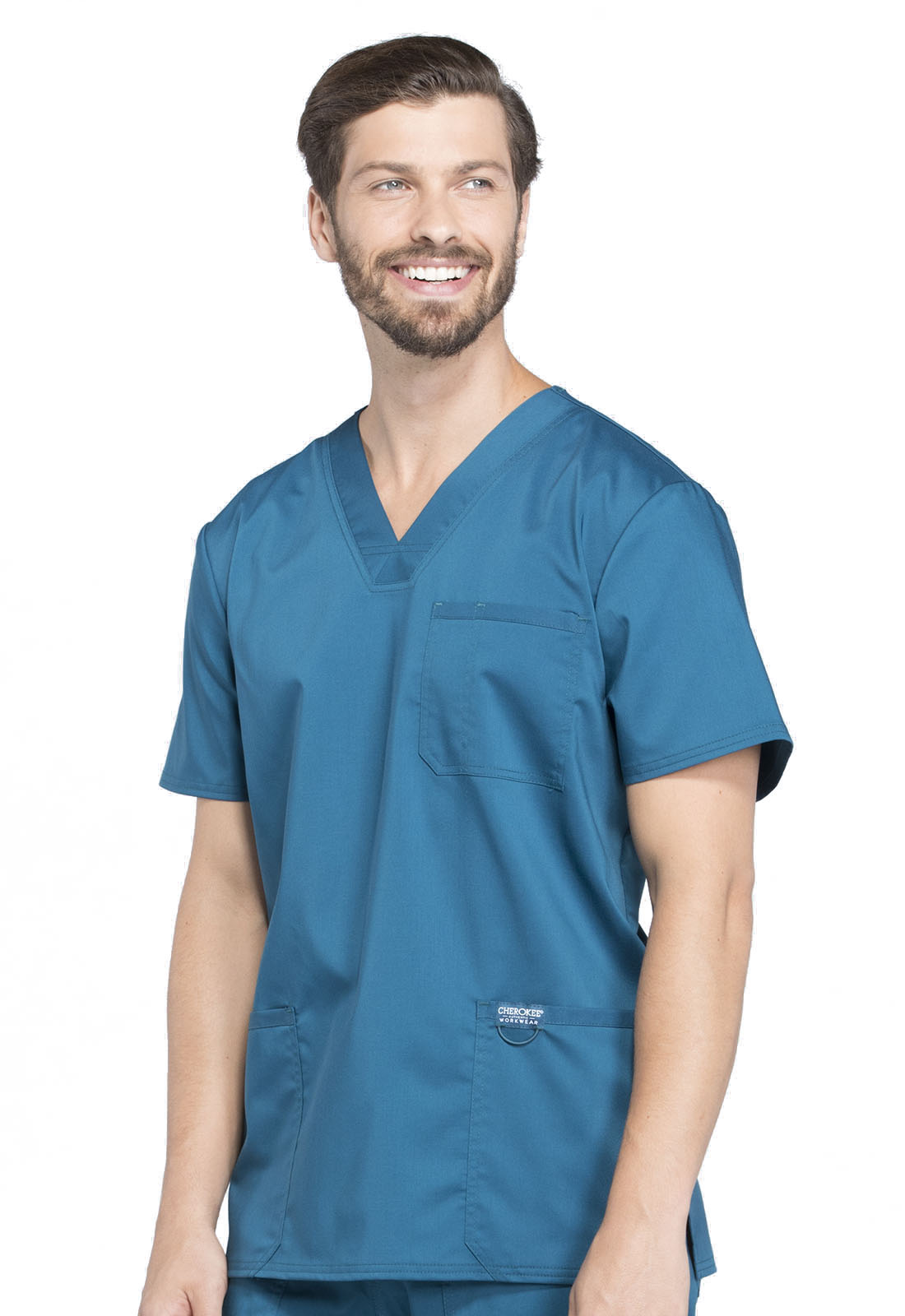 Cherokee Workwear Revolution WW670 Men's V-Neck Top Caribbean Blue